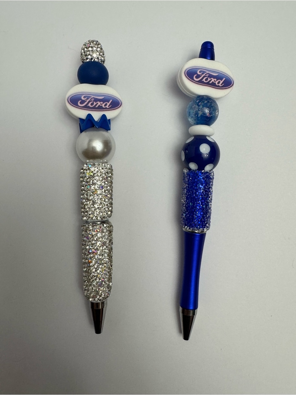 Ford Decorative Blue and Silver Beaded Pens